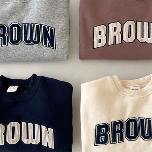 Korean style ins infant and children's clothing alphabet casual cotton sweatshirt for boys and girls baby trendy round neck pure cotton versatile children's clothing