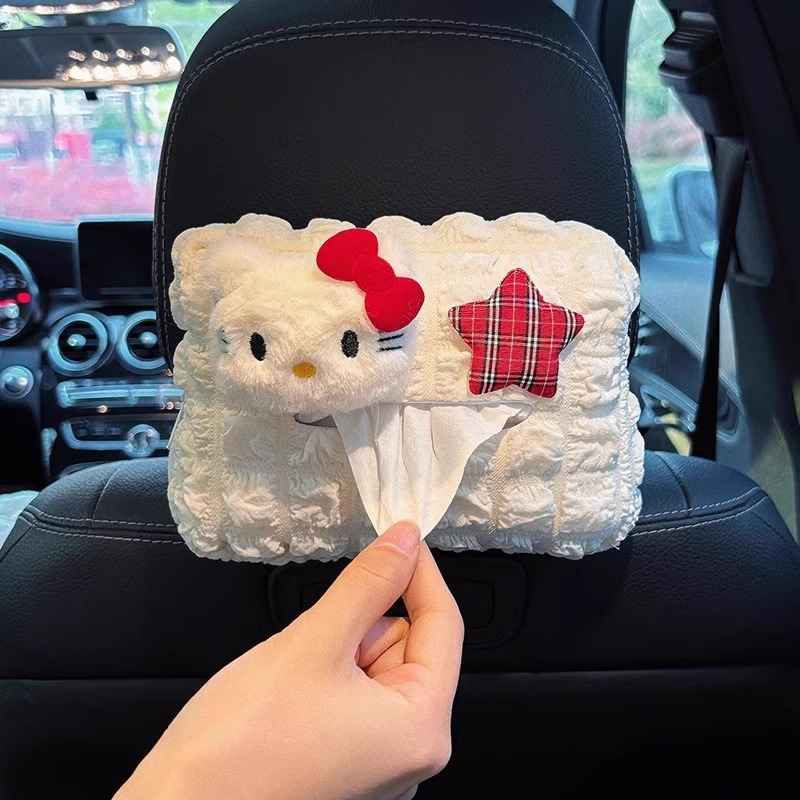 Kitty Tissue Box Car Creative Cartoon Car Hanging Paper Box New High-End Car Paper Box Decoration