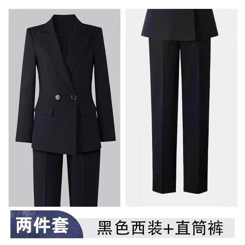 西装套装女职业正装大学生公考面试工作服气质高级感黑色西服外套|undefined
