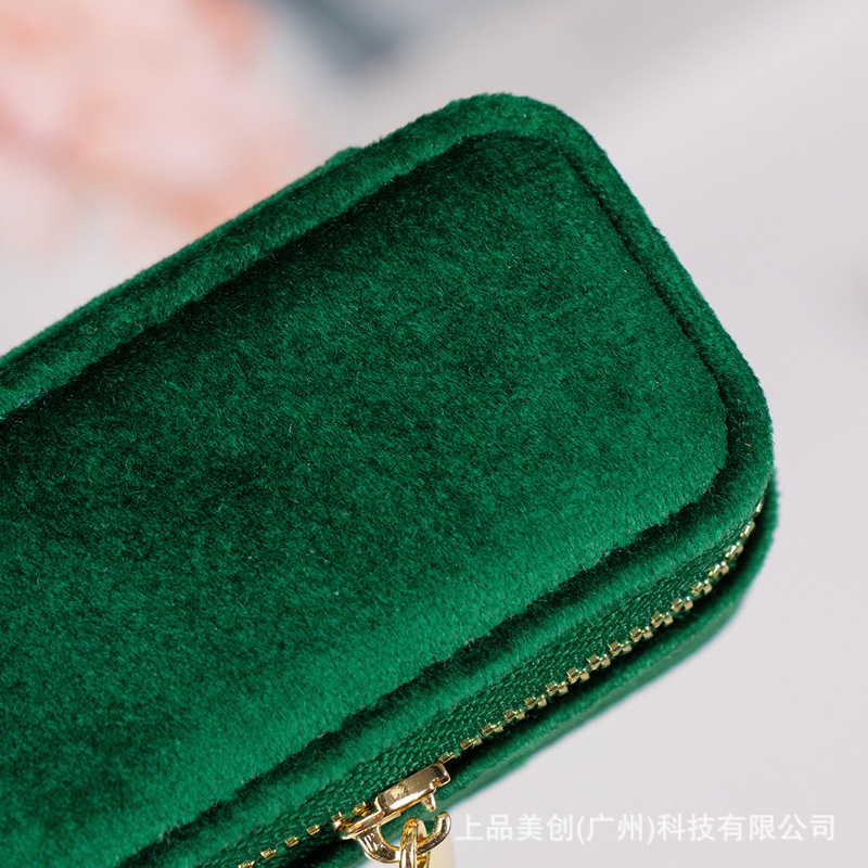 En stock transfronterizo al por mayor superior producto meichuang tamaño pequeño franela Mini caja de joyería pequeña caja de anillo coreano portátil celebridad de Internet