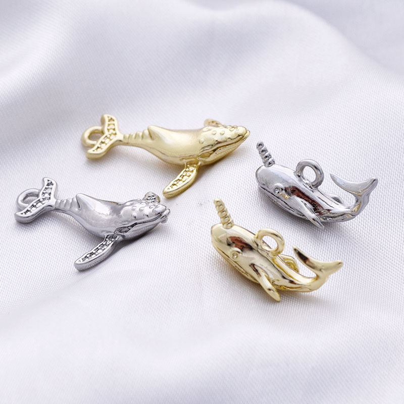 10 Pcs/package Simple Style Dolphin Whale Alloy Plating Pendant Jewelry Accessories display picture 4