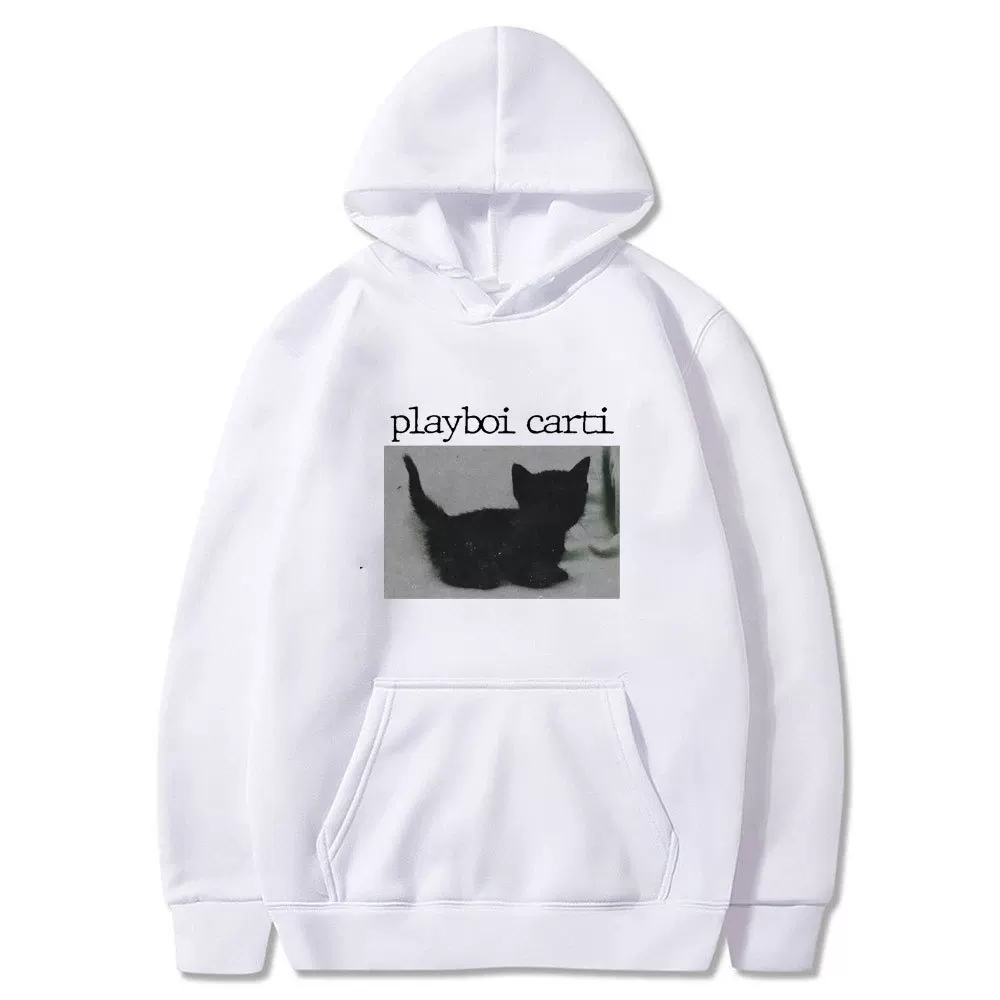 Playboi Carti Oversized Hip Hop Hoodie Cute Cat Print Hoodie