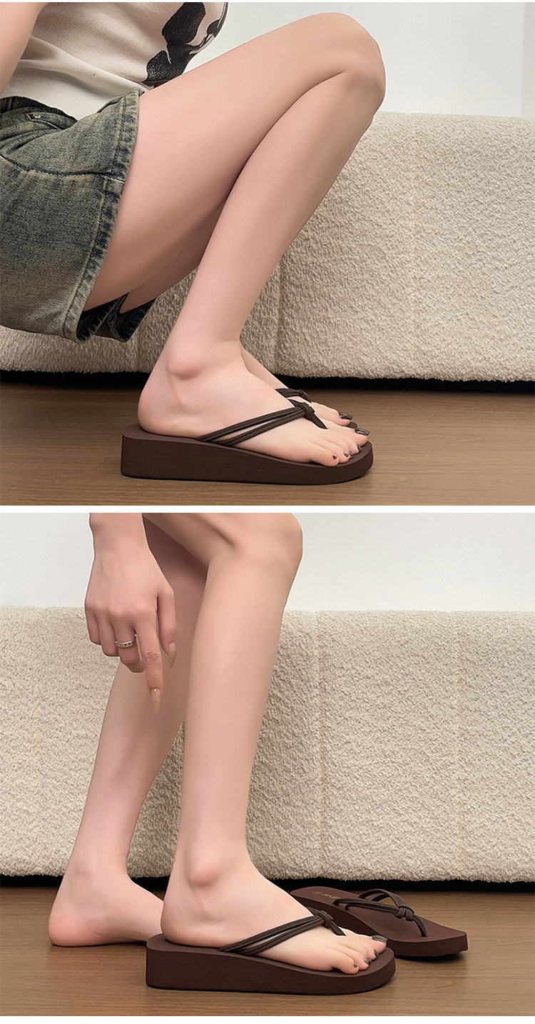 Minimalistische wedge teenslippers voor dames met antislipzool voor strand_voghion.com