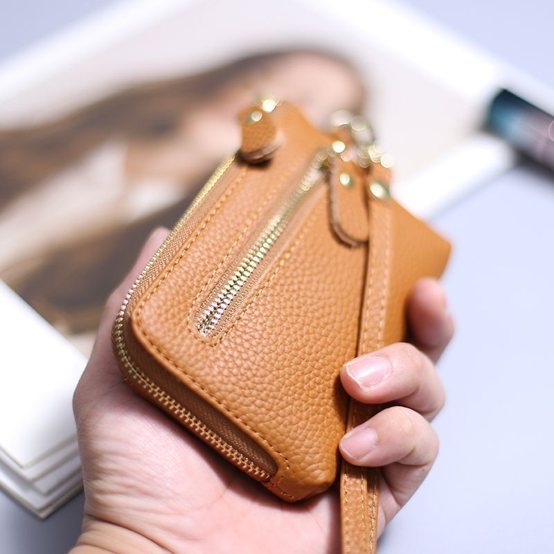 Cross-Border Women's Wallet Fashion Zipper Short Mini Clutch Bag Coin Purse Keychain Wholesale