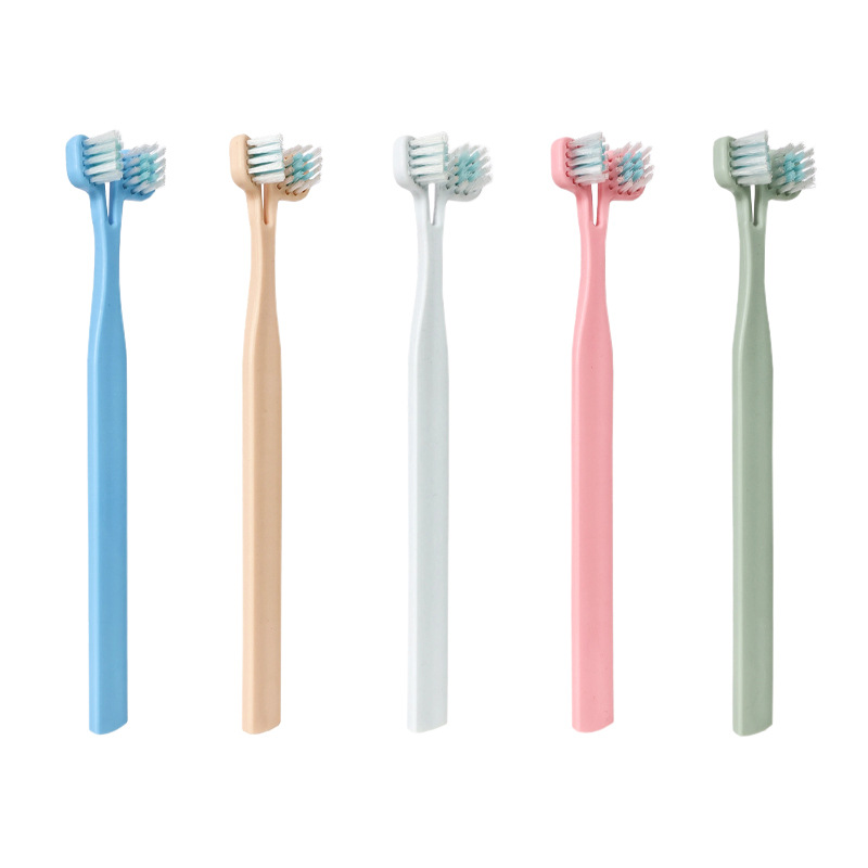 Cepillo de dientes para mascotas de venta transfronteriza, cepillo de dientes de doble cara, cepillo de dientes interno y externo, cepillo de dientes para gatos, perros y perros para limpiar la cavidad oral tridimensional