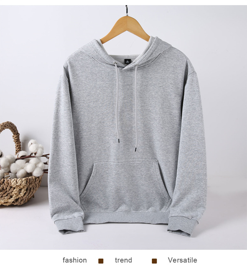 Sweatshirt autumn new item hoodie loose shoulder solid color trendy brand long sleeved men's pullover jacket_voghion.com