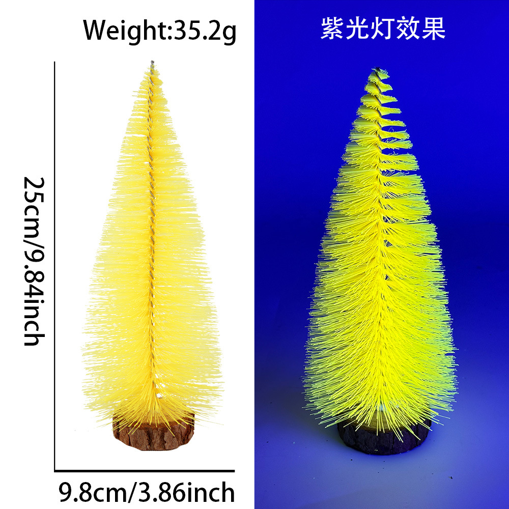 Amazonas mini árbol de Navidad fluorescente color pines de árbol de Navidad ventana decoración de escritorio imitación decoración de árbol pequeño