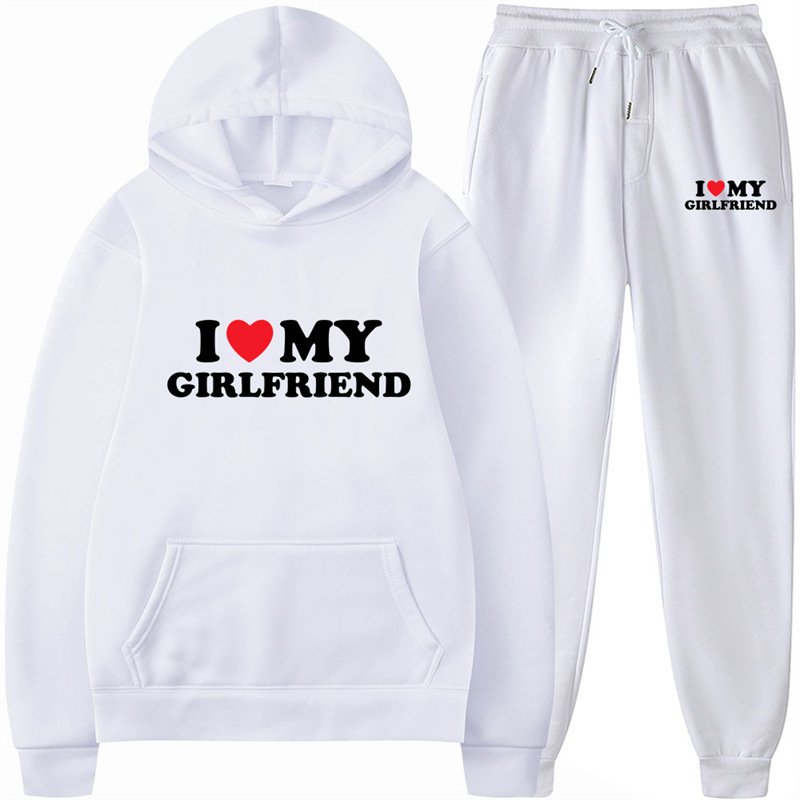 Cross-border Amazon I LOVE MY GIRLFRIEND Sweatshirt I LOVE MY GIRLFRIEND Casual Loose Suit