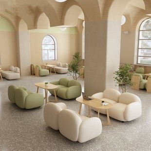 New Milk Tea Shop Leisure Booth Sofa Bakery Dessert Shop Negotiation Cafe Western Restaurant Dining Table and Chair Combination Others