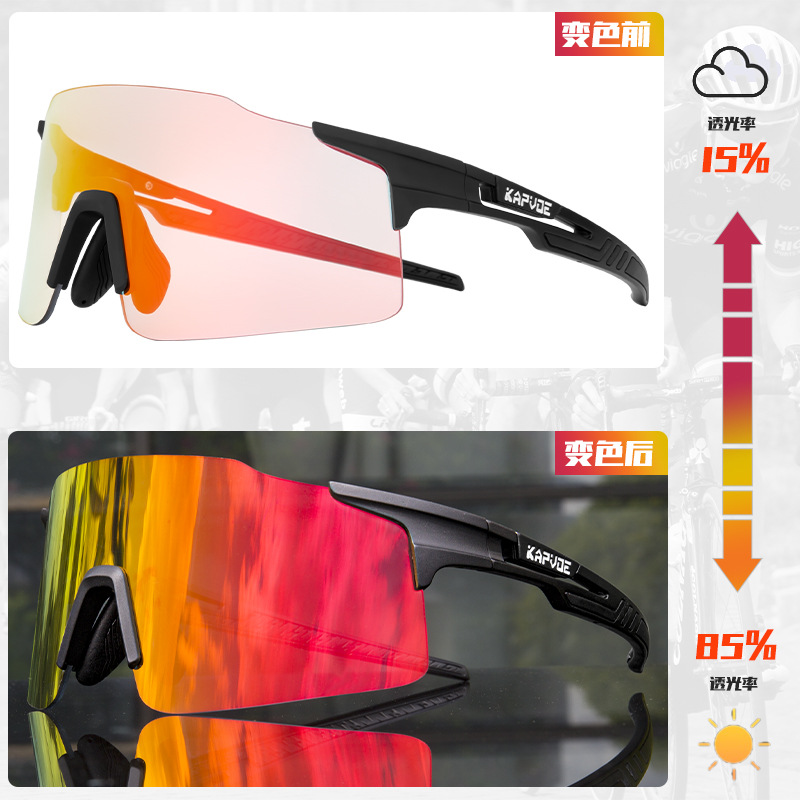 Gafas de Ciclismo Fotocromáticas con Montura para Miopía de TR90 Cortavientos para Ciclismo y Deportes