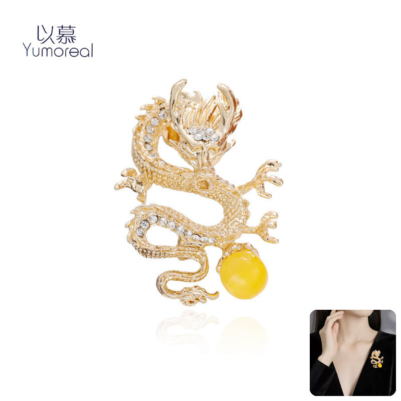 Domineering chino dragón broche hombres y mujeres de alta gama nacional moda pin elegante ramillete elegante traje abrigo accesorios moda