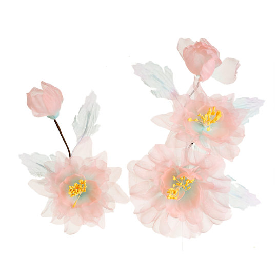 Yiwu Hera new pink children's women's juan yarn flower hair clip Chinese clothing experience hall headdress antique hair accessories wholesale