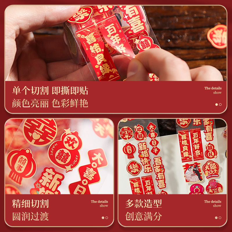 结婚用品大全美纹贴纸婚房布置装饰不伤墙无痕透明点胶双面纳米胶|undefined