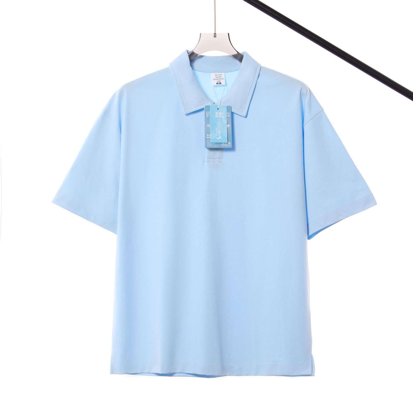 Trendy Brand Solid Color 240g Heavy Solona Lapel Short-sleeved Polo Shirt Men's Summer Antibacterial Cool Feeling Daily Leisure T_viptrois.com