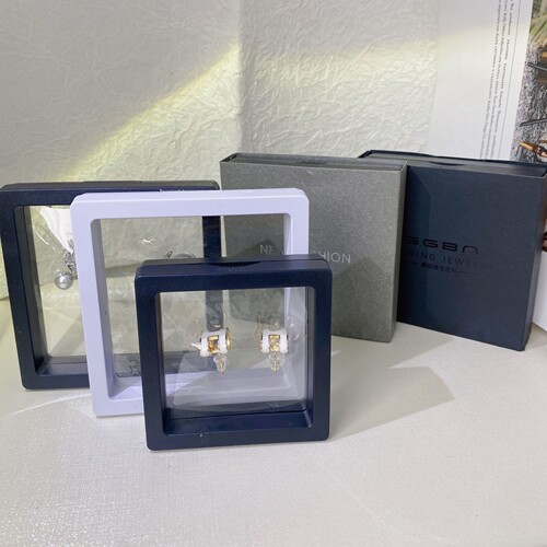 Wholesale transparent PE film jewelry box, convenient earring storage box, strong toughness, anti-oxidation, floating box
