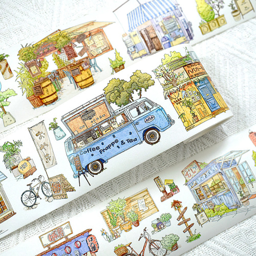 Base landscaping original character hand ledger sticker special oil and paper tape diy hand ledger decorative hand ledger tape wholesale