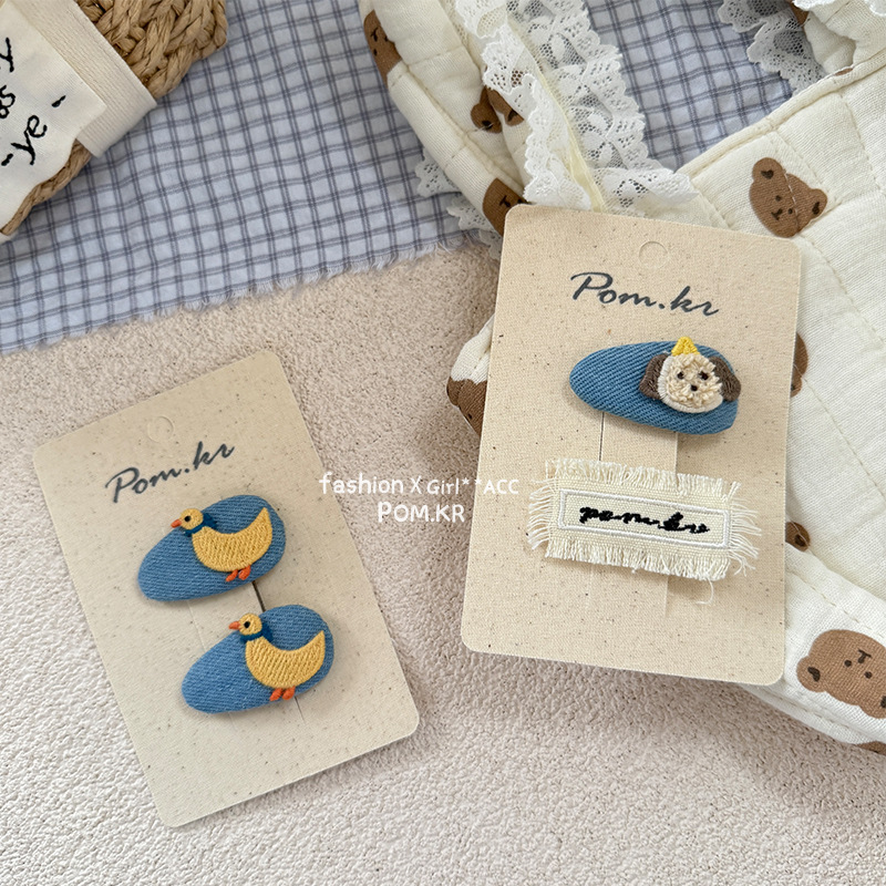 Cute denim cartoon fashionable genuine children's universal hairgrip…