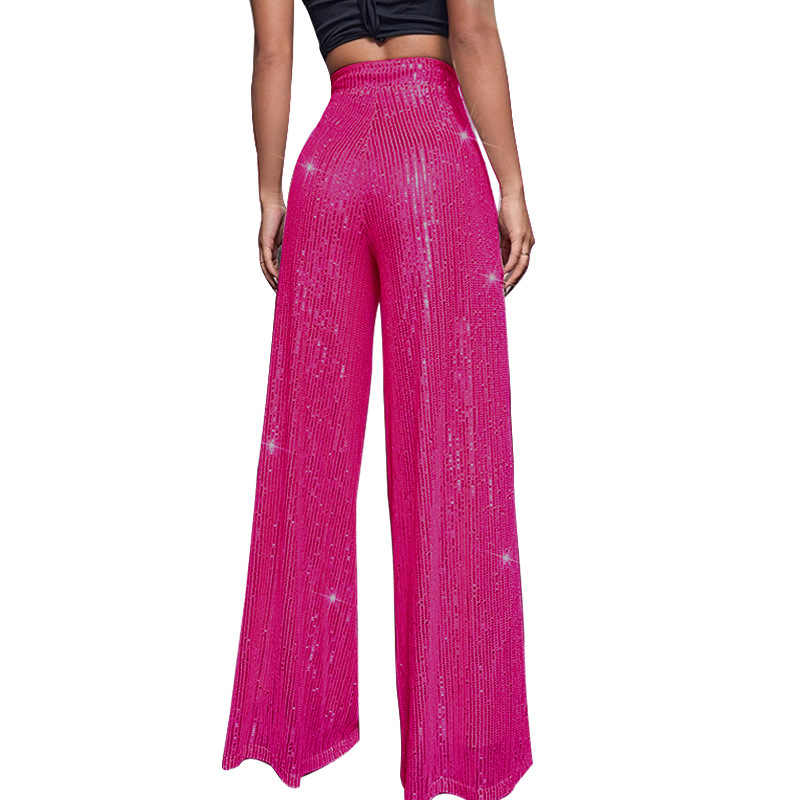 Women's Party Street Fashion Solid Color Full Length Sequins Casual Pants display picture 27