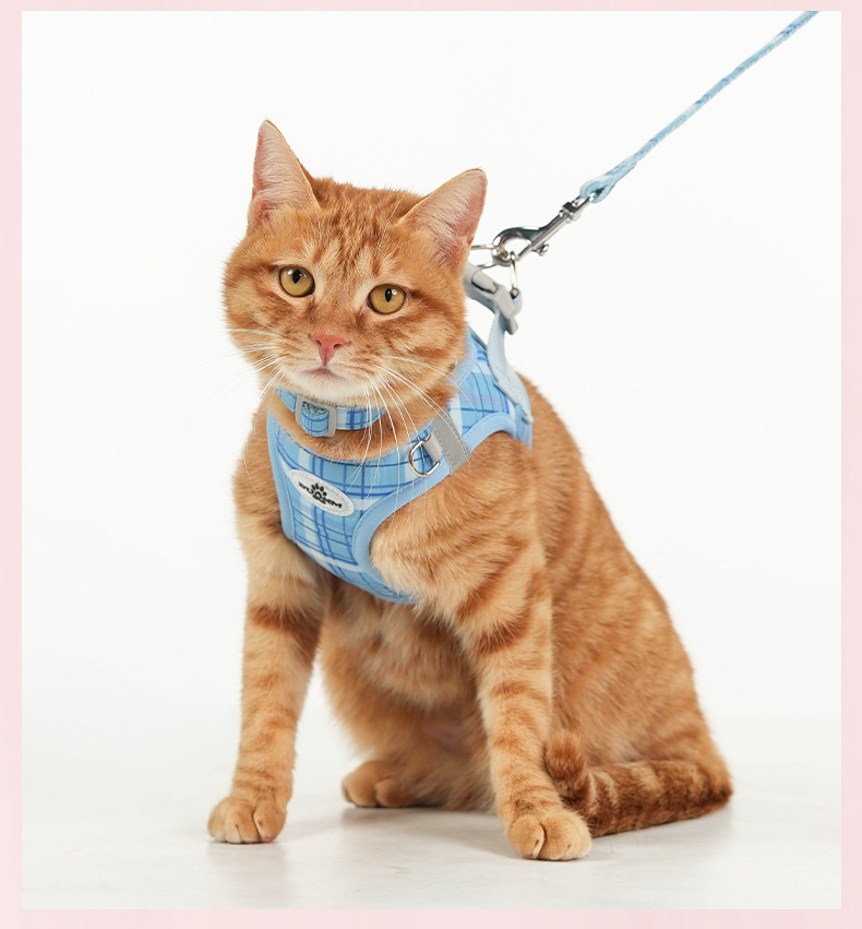 Reflective Cat And Dog Harness And Leash Set Three Piece Vest_voghion.com