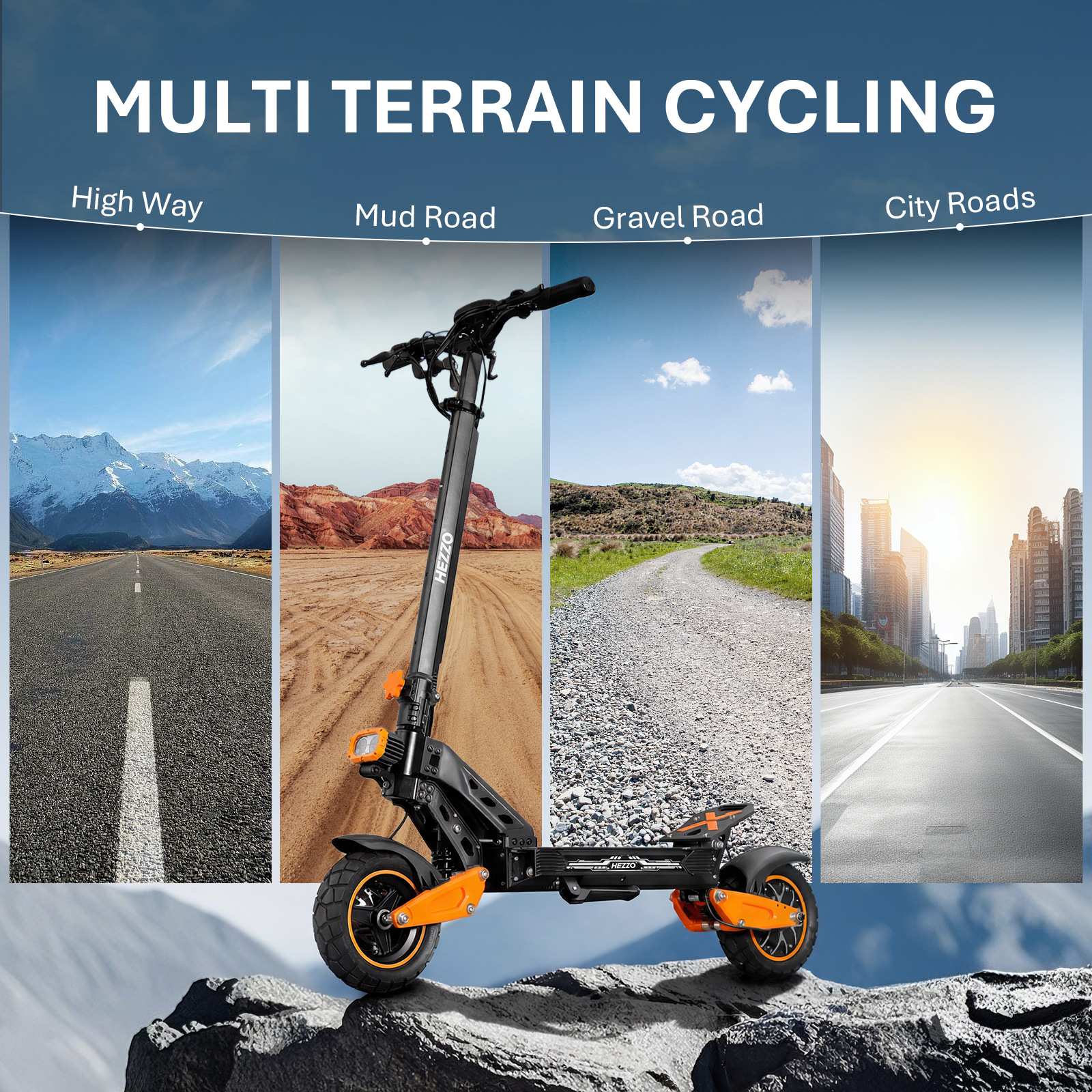 2000w motor electric scooter with long range, high-power foldable off-road electric skateboard
