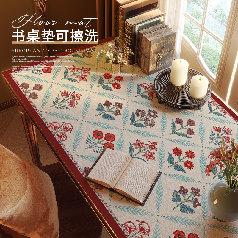 American Style Desk Tablecloth Waterproof Student Table Mat Light Luxury Advanced Sense Desk Mat Study Table Dressing Table Leather Mat