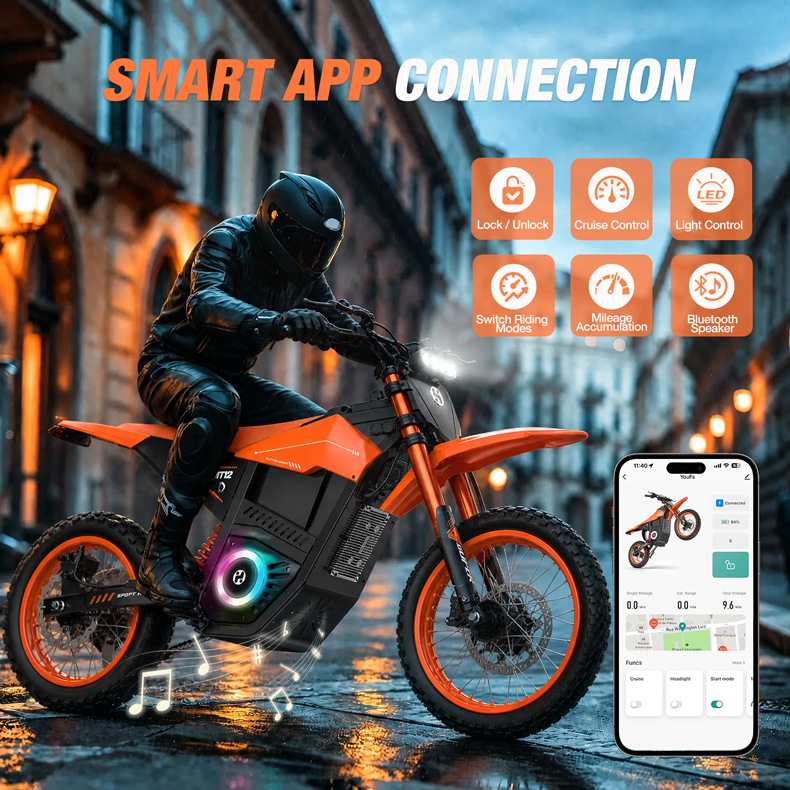 European and American Overseas Warehouse Off-Road Electric Motorcycle 4000W Mountain Dirtbike Racing 17/ 14inch Electric Motorcycle Export