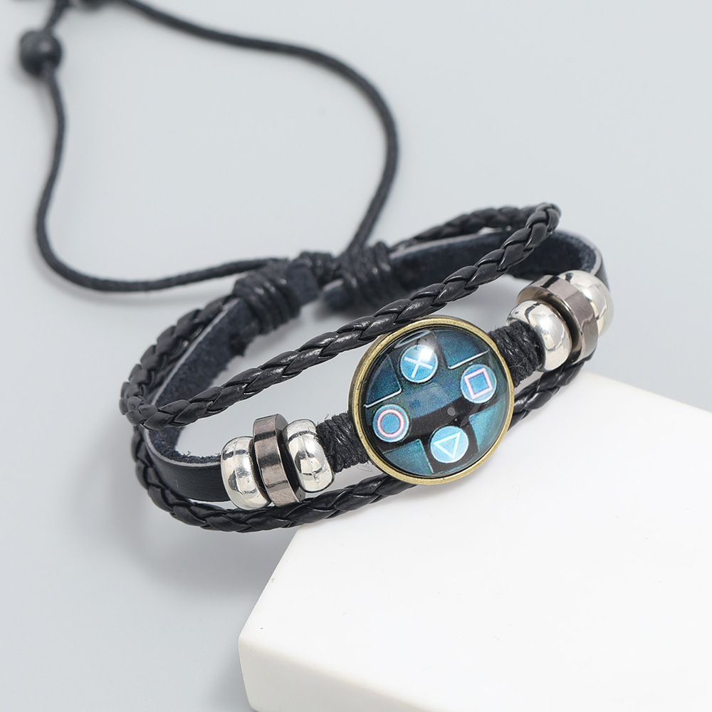 beaded leather bracelet retro simple multi-layer woven pull adjustment bracelet