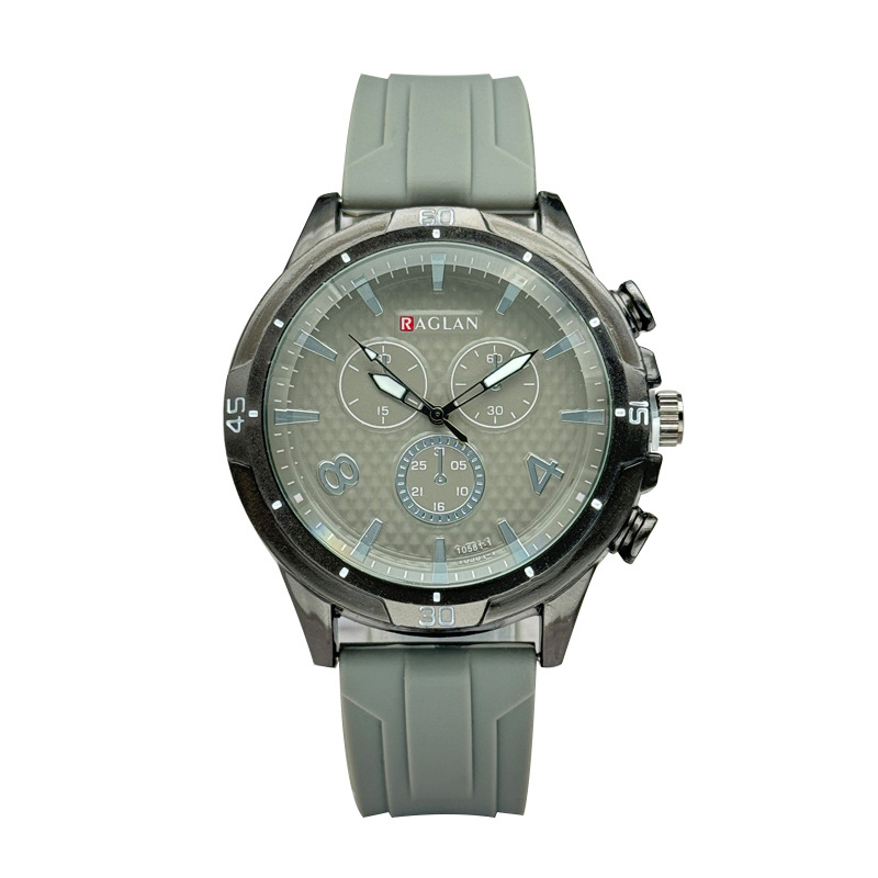 クロスボーダー外国貿易新型ファッションファッション男性腕時計学生レジャースポーツシリコンテープ大文字板石英時計男