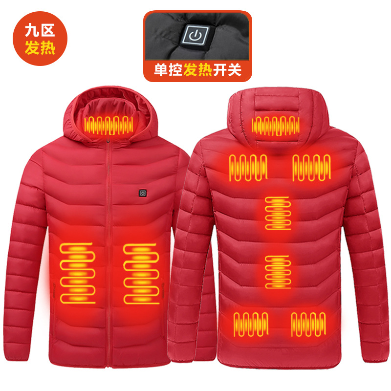 23 zonas, 4 controles, 11 zonas, control dual, nueve zonas, cuatro zonas, control único, ropa de calefacción, ropa de algodón con calefacción de invierno, chaqueta de gran tamaño, ropa de calefacción eléctrica