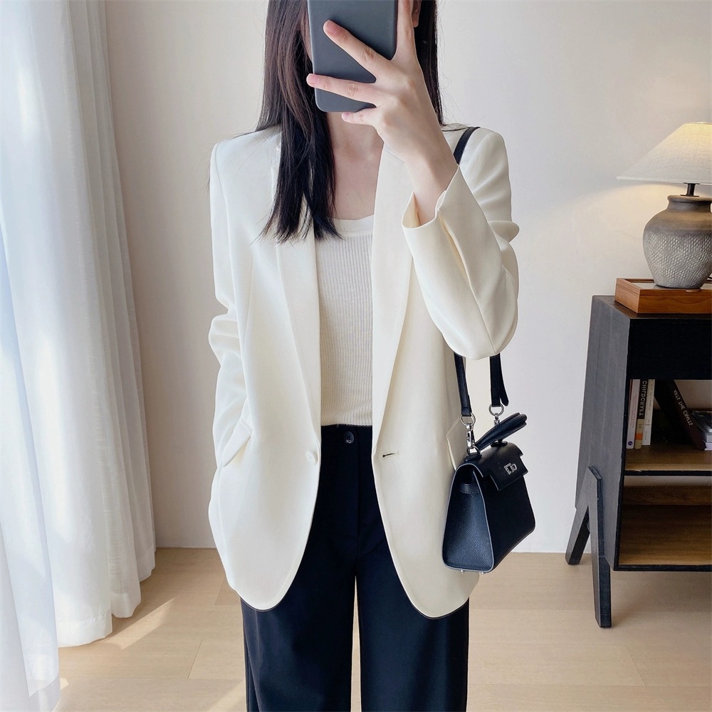 TH Family 2024 Temperament OL Professional Dress Commuter Women's Triacetate Loose Casual Suit Jacket Suit Women