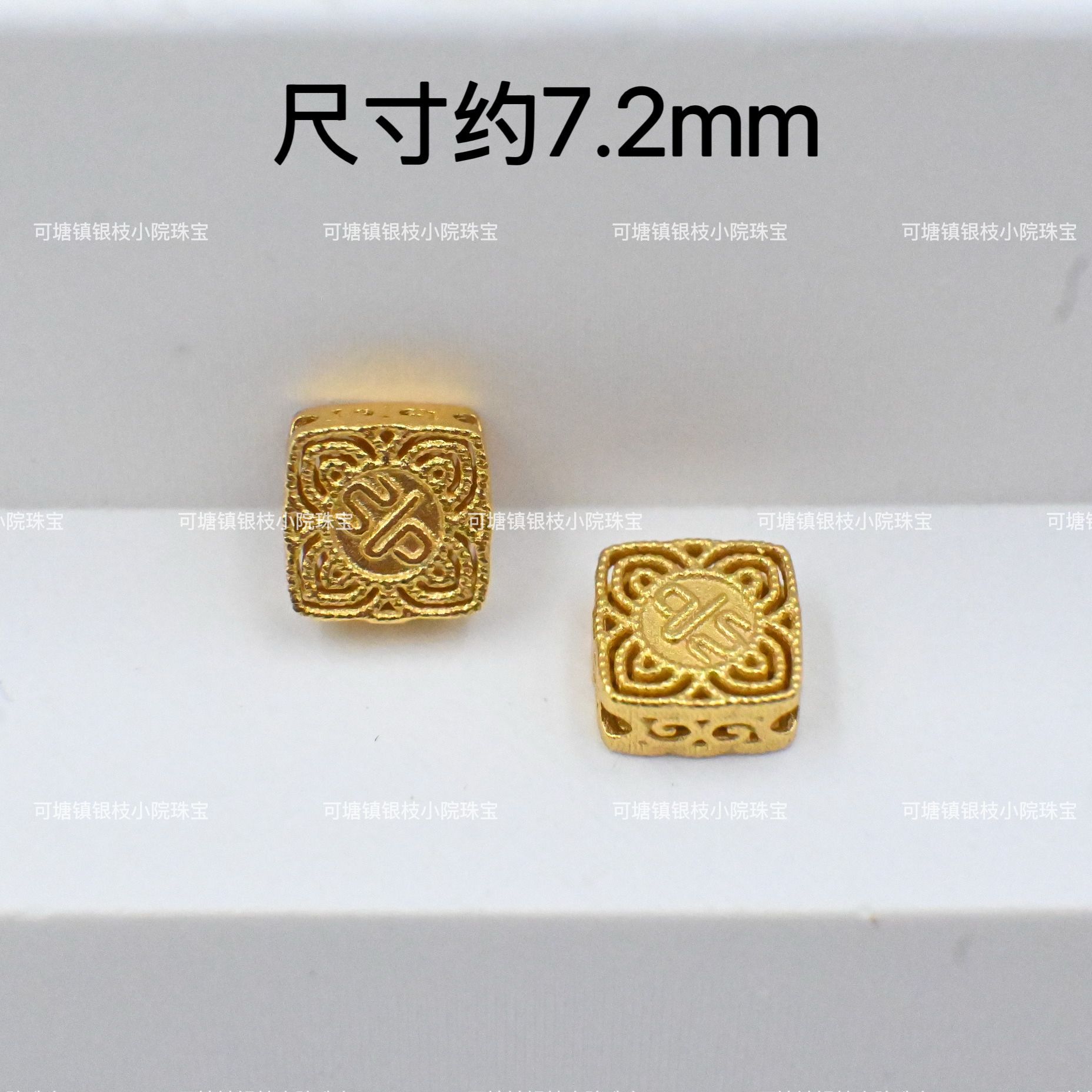 full body s925 silver plating 24K pendant through hole diy beaded beaded bracelet necklace material lucky gourd accessories