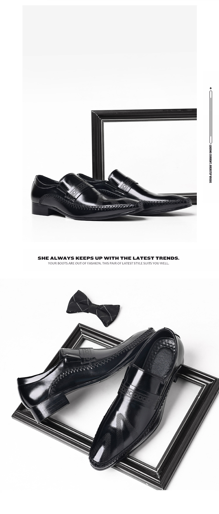 Leather shoes men's summer new breathable new business formal men's casual shoes_voghion.com