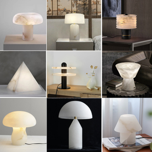 New Chinese Style Simple Creative Light Luxury Table Lamp Living Room Study Bedroom Bedside High-End Atmospheric Natural Marble Table Lamp