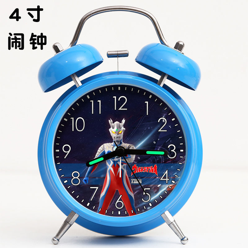 Despertador Arteito de despertar para estudiantes Niños Niños Nuevo Potente Despertar Luminoso Silencioso Ultraman Bell Home