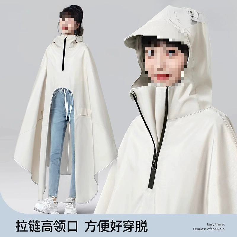 Electric long raincoat for men and women, increased thickness