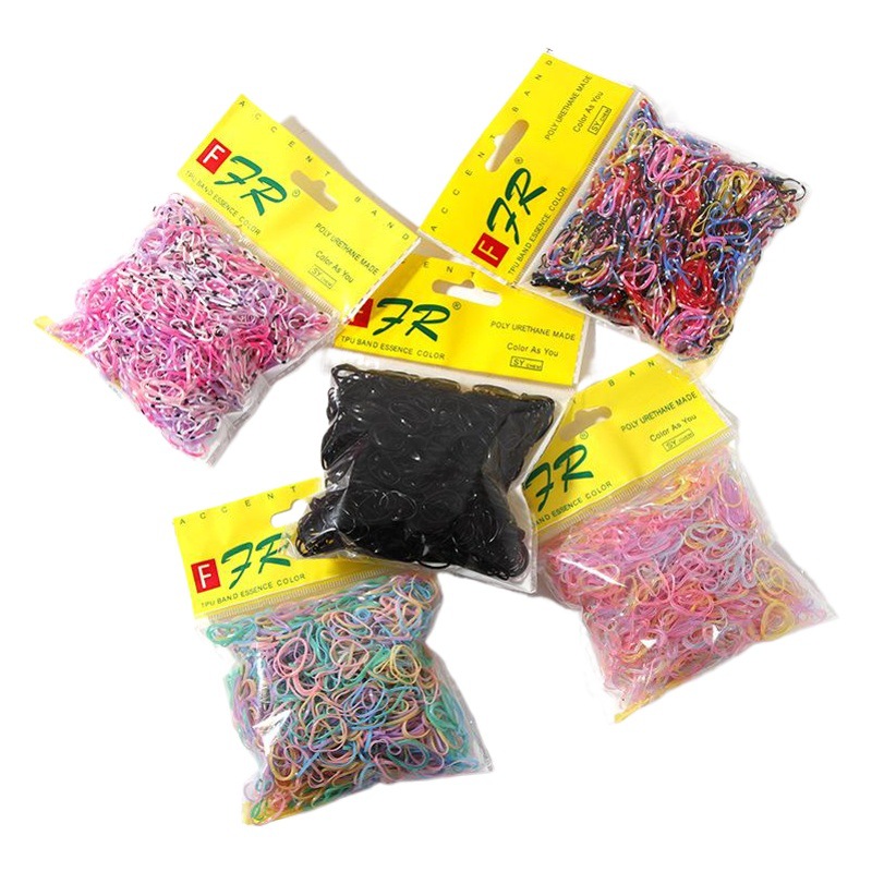 1000 unids estilo coreano tamaño pequeño banda de goma desechable para niñas banda de pelo banda de goma cuerda de pelo del bebé banda de pelo accesorios para el cabello