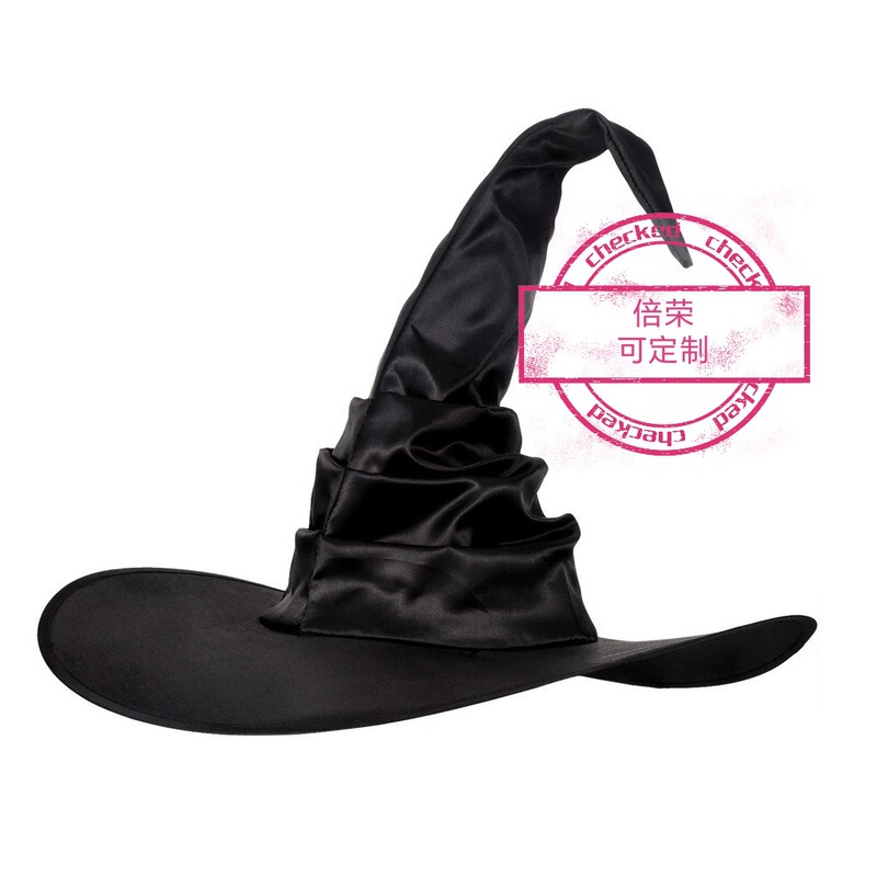 Halloween pleated witch hat children adult ball dress up gold velvet corner hat elf witch hat Wizard