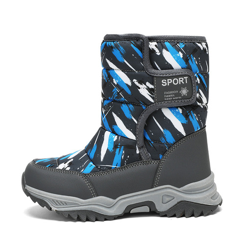 Children's Shoes Winter Northeast Cold-resistant High-top Warm Snow Boots for Boys with Fleece and Thick Soles