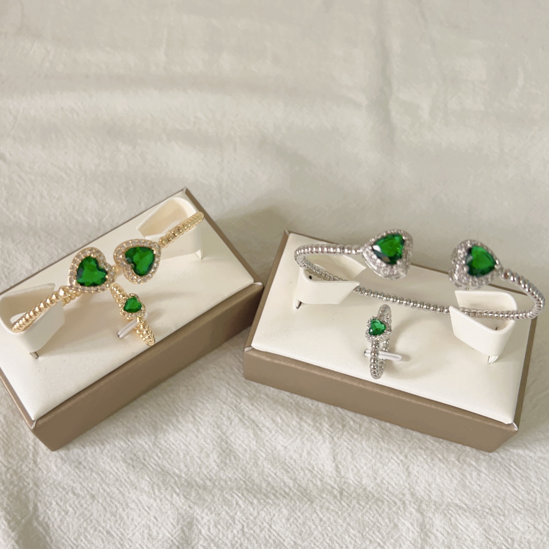Jewelry Set Classification Copper 18K Gold Plated Simple Style Plating Inlay Heart Shape Zircon Jewelry Set