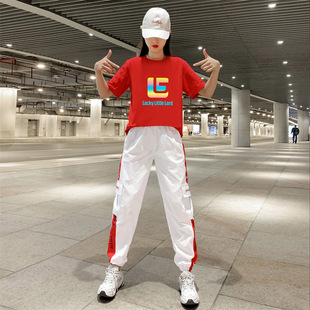 Yang Liping Square Dance Ghost Step Dance Street Dance Running Ice Silk Casual Sports suit Women's Summer 2024 New Summer Dress