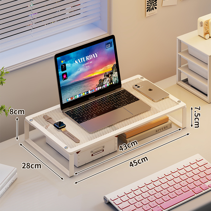 Soporte Elevador para Laptop de Hierro, Plegable con Disipación de Calor para Computadoras de Escritorio