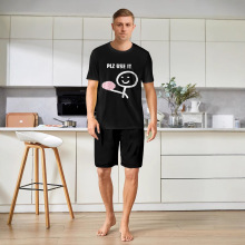 欧美跨境外贸PLZ USE IT字母印花家居服休闲夏季新款黑色睡衣套装