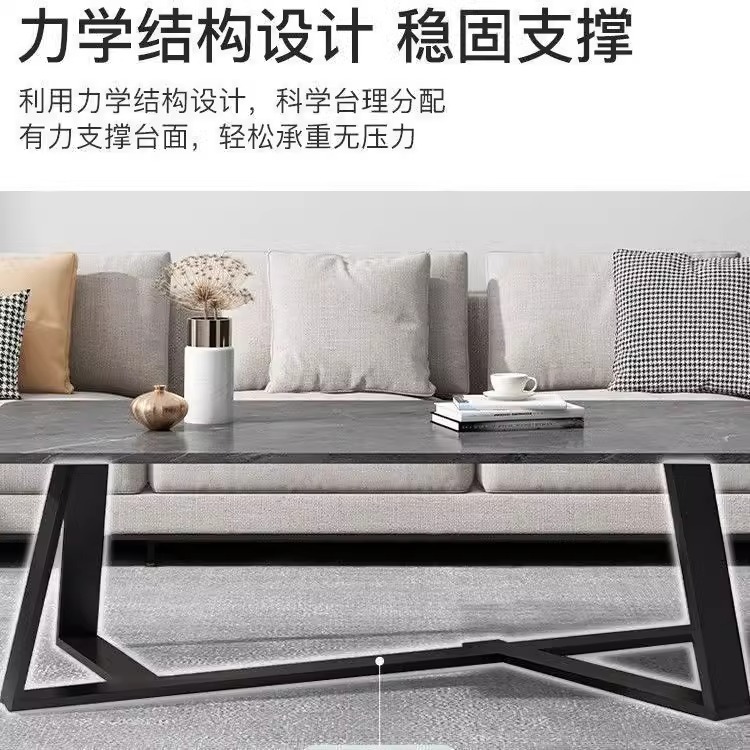 Mesa de té de mármol de lujo ligero italiano, sala de estar de estilo casual, pequeña mesa de casa, ángulo de aire minimalista