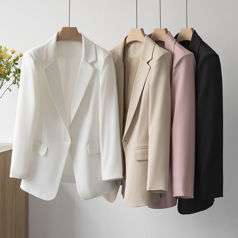 2024 new beige ladies suit jacket casual small suit plus size 100kg can wear temperament suit jacket