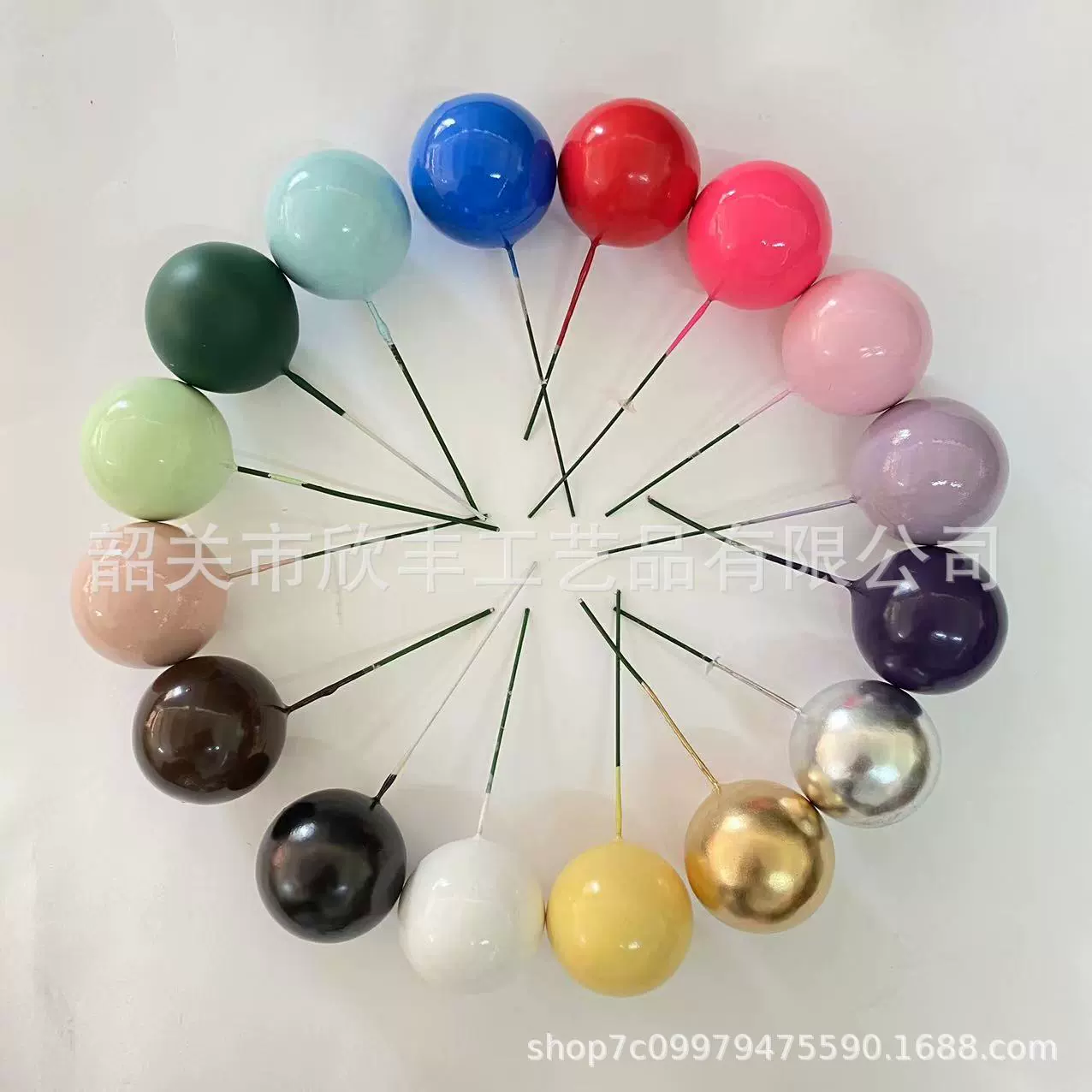 Торт Декоративный орнамент Мяч Торт Plug-In Macaron Цвет Блестящий порошок Луковый порошок Пенный шар Круглый шар Золотой шар