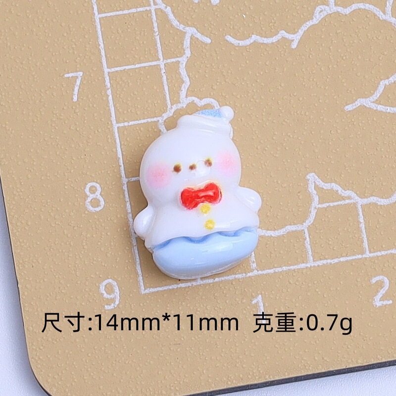 迷你圣诞节雪人卡通diy饰品配件奶油胶树脂小配件发夹美甲材料包|undefined