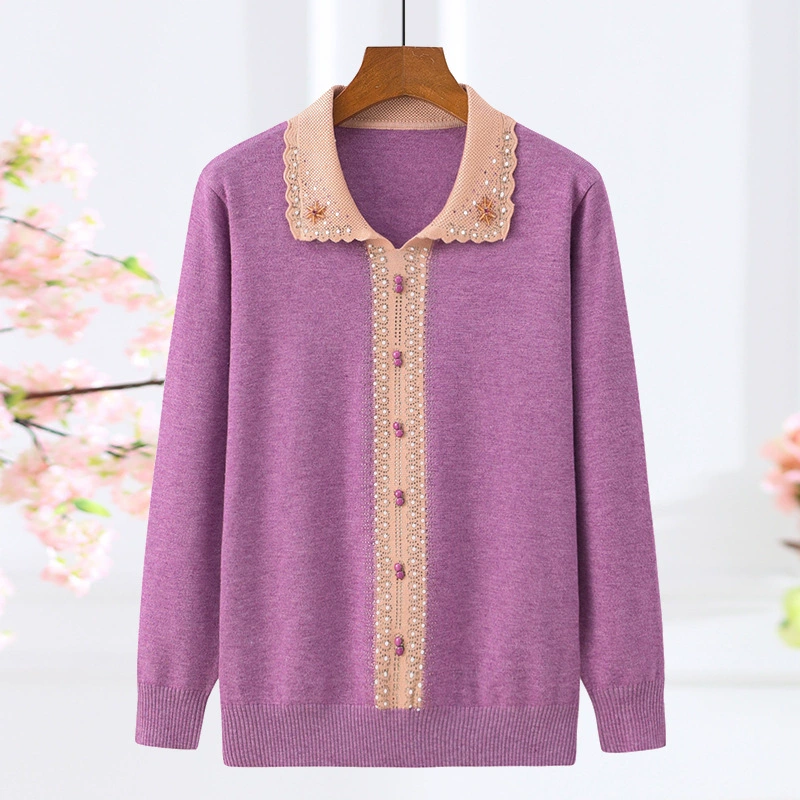 Мама Осень Новый свитер с отворотом Иностранный свитер