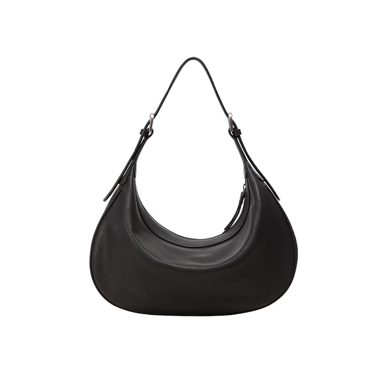 Celebrity Style Qiu Zhen Vegetable Tanned Sheepskin Crescent Hobo Bag Minimalist Versatile Commuter Crossbody Shoulder Underarm Bag For Women - Thumbnail 7