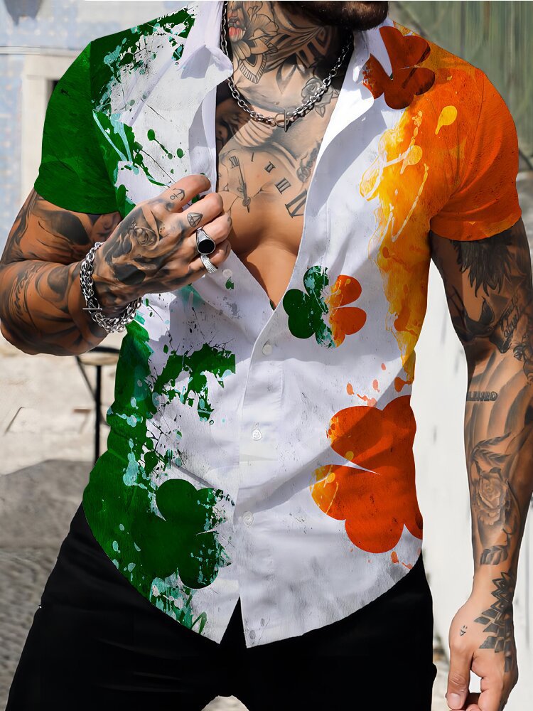 2024 verano nuevos hombres jóvenes vitalidad estilo universitario tendencia camisa de manga corta casual diaria coreana MB1