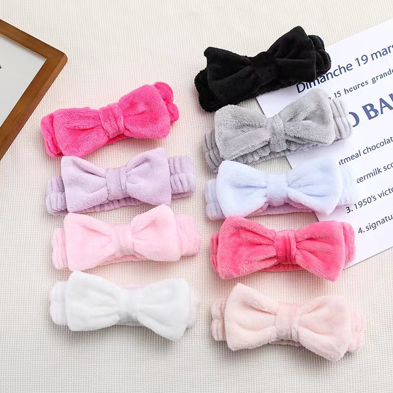 欧美跨境珊瑚绒束发带女化妆洗脸专用高级感发带头饰